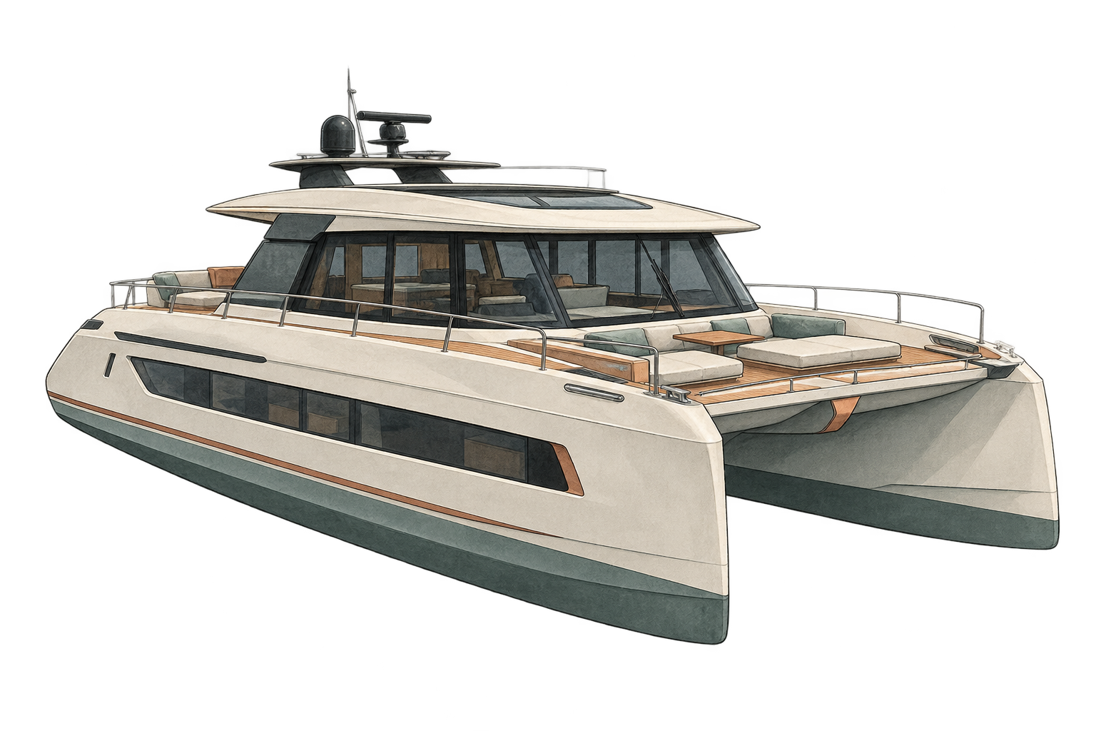 Lagoon 55 catamarans illustration